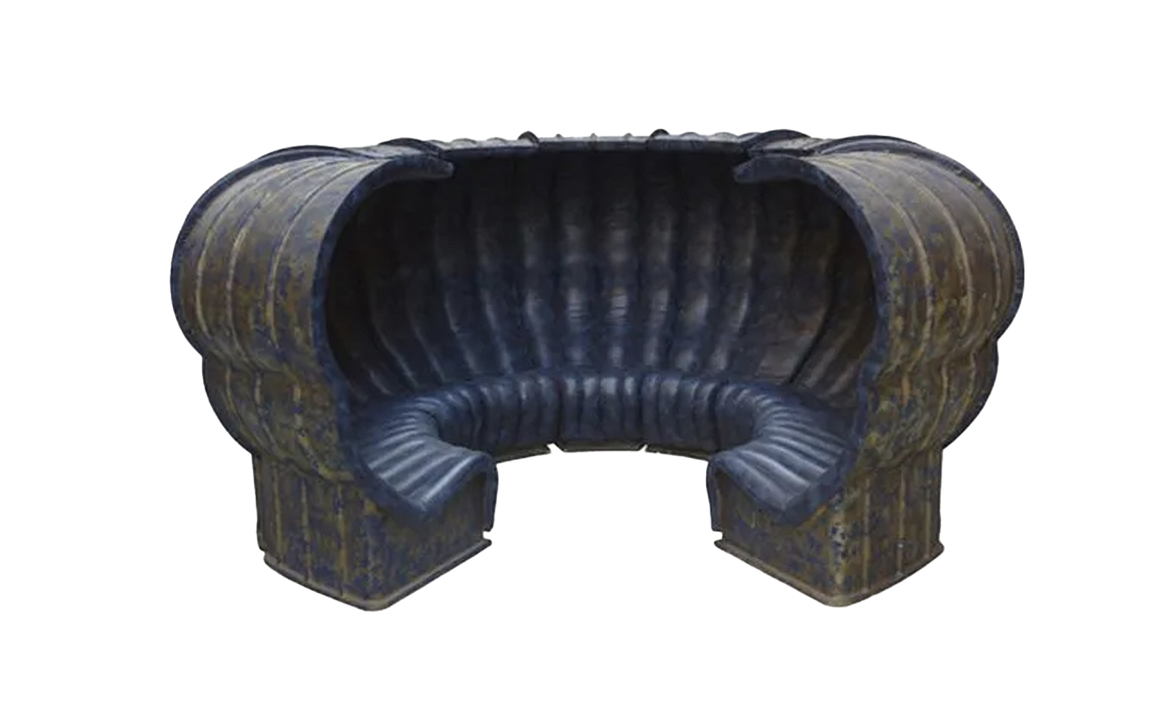 Canapé Bazaar noir en cuir et structure tubulaire, design Super Studio, années 1970