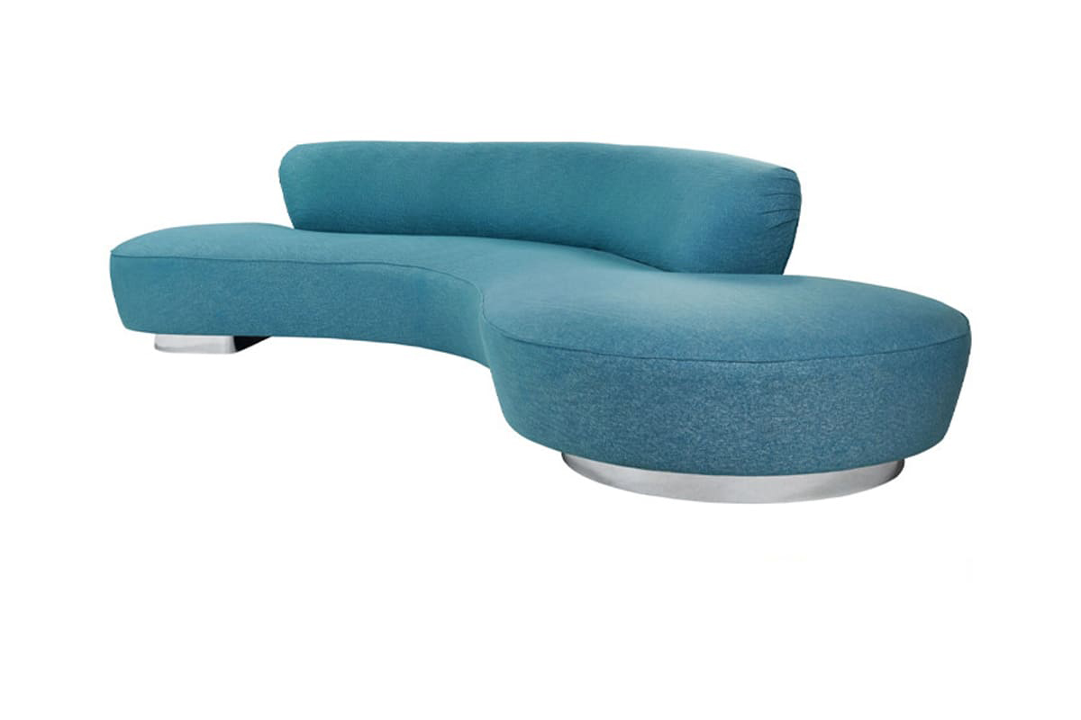 Canapé Serpentine 150BS, design organique en tissu, création de Vladimir Kagan, années 1970
