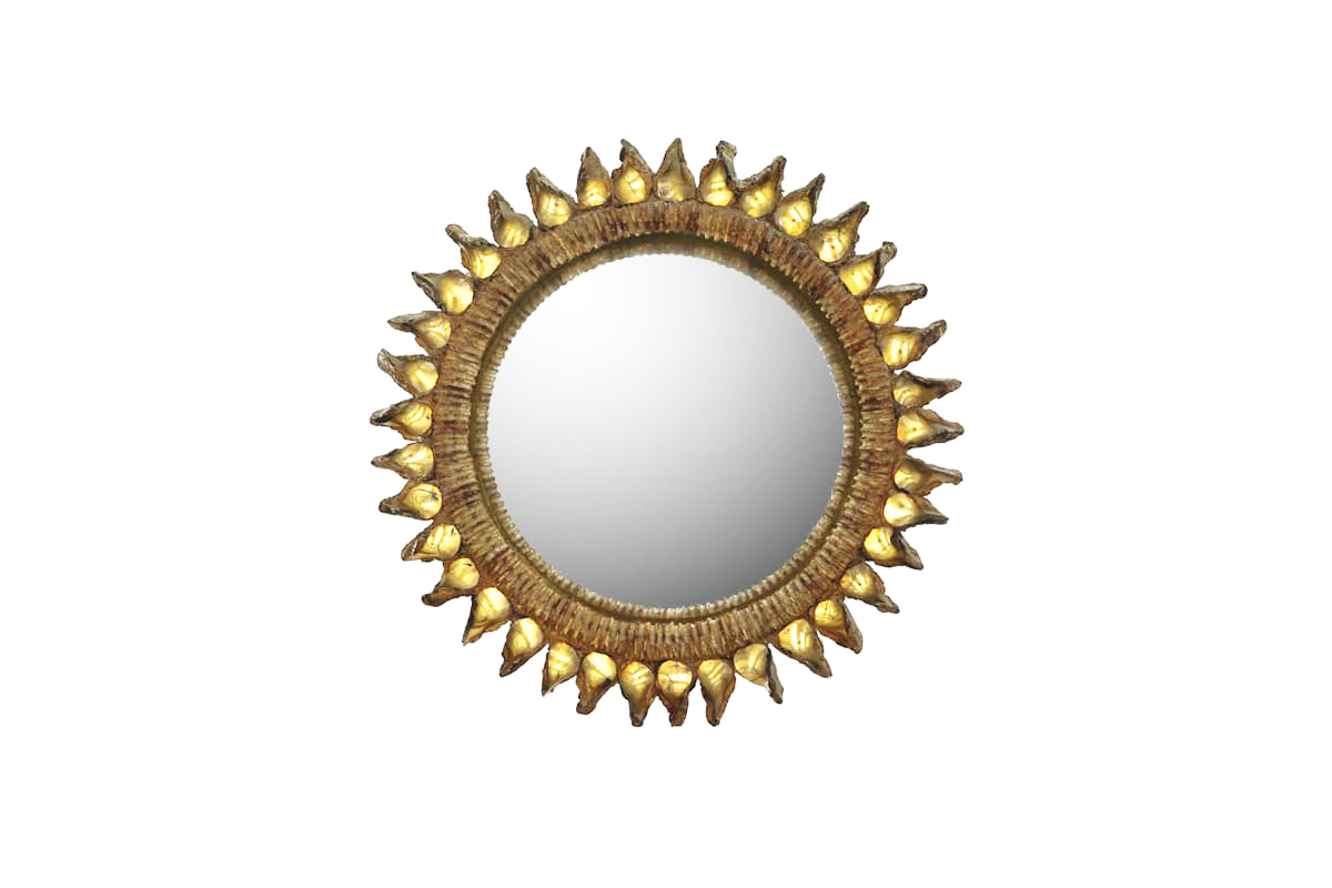Miroir Chardon en talosel et miroirs biseautés, design Line Vautrin, pièce iconique des années 1950